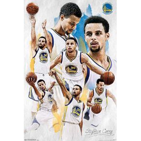 Trends International NBA Golden State Warriors - Stephen Curry 16 Wall Poster, 22.375" x 34", Premium Unframed Version
