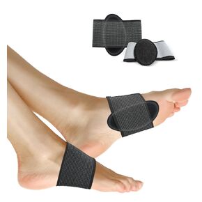 2-Pack Arch Support Brace for Men Women - Non-Slip Elastic Plantar Fasciitis Sleeve with Silicone Pad, Arch Inserts Support Pain Relief for Flat, Fallen & High Arches, Foot Care (Black, Medium)