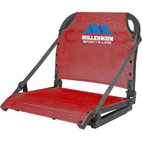 Millennium Sportsline Stadium Seat with Patented Comfortmax Seat Fabric Perfecct for Football, Baseball, Soccer, Tennis Fits Virtually Any Bleacher - Red