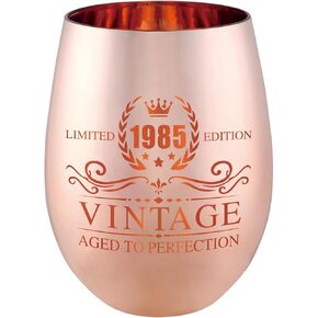 40th Birthday Gifts for Women - Vintage 1985 Wine Glass - 40th Birthday Decorations for Her - Funny Bday Present Ideas (wine glass, 1985)