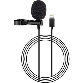 Compact Lapel Microphone Omnidirectional Condenser Microphone for iPhone, Android Smartphones Recording Microphone for Interview, Laptop Video Recording