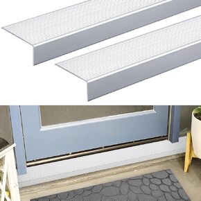 2 Pcs 36" x 2-3/4" x 1-1/5" Door Thresholds for Exterior Doors Aluminum Window Door Sills Edging Ledge Guard Protectors Sill Nosing Stainless Steel Non-Slip Strip for Door Window Sills Edge