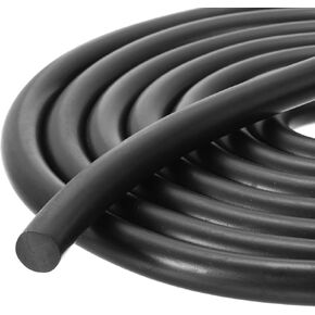 uxcell Nitrile Rubber Seal Strip, 12mm(0.47") Diameter x 3 Meters (9.84Ft) Long Round Solid Weather Stripping for Reduce Noise, Shock, Friction