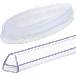 Gump's grocery U Shape Bathroom Seal, Bathroom Door Sealing Strip, Transparent Window Gap Seal for Shower Cubicle, Shower Screen, Glass, 3 m Shower Seal (10mm)