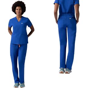 Peony Women's Scrub Pants - Sleek Straight-Leg Fit 7 Pockets Healthcare Scrub Pants - Ankles Side Slits, Easy Care for Women