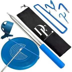Extendable Disc Golf Retriever 16 ft - Telescopic Disc Golf Retriever - Disc Retriever with Durable Stainless Steel Frame Hooks & Carry Bag - Disc Golf Retriever Pole for Tree Bushes & Water (5)