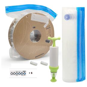 3D Printer Filament Storage Kit, Vacuum Storage Bags, Dust and Moisture Proof, for Keeping Filament Dry (SetⅡ: 5 Bags+Pump)