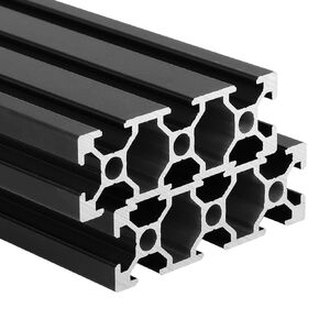 2060 V Slot Aluminum Extrusion European Standard, 2000mm Anodized Linear Rail for 3D Printer, CNC, Furniture, DIY, Display Stand, Precision Cut Profiles, 2 Pcs Black