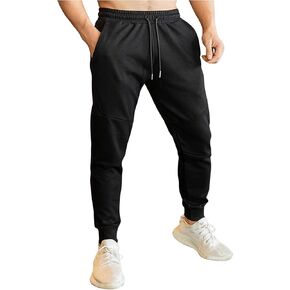 Men's Drawstring High Waisted Jogger Pants Workout Sweatpants Lounge Trousers with Pockets