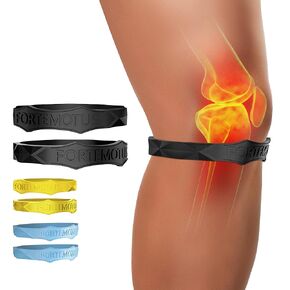 Patellar Tendon Support Strap - Silicone Patella Knee Brace for Teenager, Youth, Women & Men - Osgood Schlatter Knee Band for Tendonitis Jumpers Running Sports Basketball Volleyball, 2 Pcs, Black, S&M