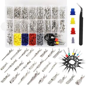 660Pcs Pin Connector Kit Car Electrical Wire Terminal 1/1.5/1.8/2.2/2.8/3.5/4.8/6.3mm 25Types Terminal Pins Connector Pins for Motorcycle Automotive Terminal Removal Tool Crimp Non-Insulated Plug