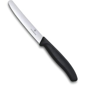 Victorinox VIC-6.7833 Swiss Classic Utility 4½" Serrated Round Blade ¾ Width at Handle Black