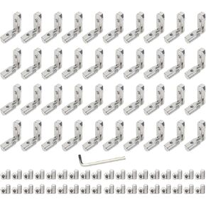 40Pcs/lot 2020 Extrusion Connectors 20 Series Aluminum Extrusion Corner with 40PCS 2020 Aluminum Extrusion Profiles T Slot L Bracket 80PCS Screws