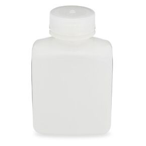 Globe Scientific 7100250 Diamond RealSeal Rectangular HDPE Bottle, 38mm PP Screw Cap, 250mL Capacity, Pack of 12