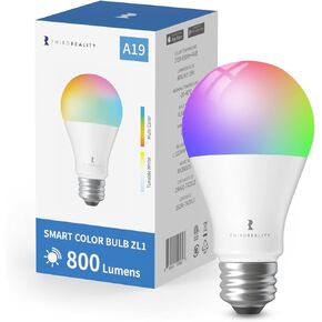 THIRDREALITY Zigbee Smart Color Bulb ZL1, Zigbee hub Required,Compatible with Home Assistant, SmartThings,Aeotec,Homey,Hubitat or Echo Devices with Built-in Zigbee hub,A19 RGB Color Bulb,800 Lumens