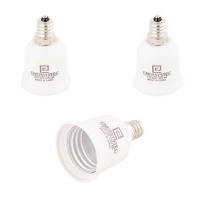 E12 to E26 Converter E12 Chandelier Light Socket to Medium E26 E27 Adapter, Candelabra E12 to Screw in E26 Socket Converter Bulb Base Adapter, E12-E26 Regular LED Light Bulb Base, 3 Pack