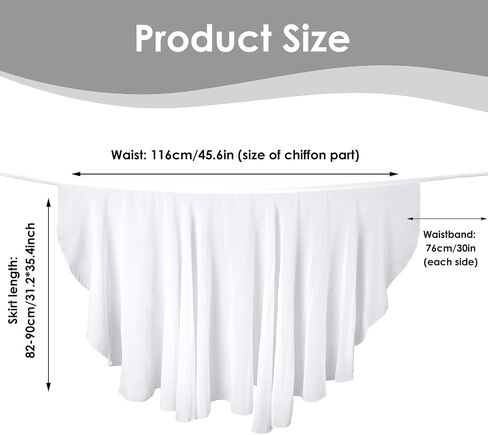 Lusofie Long Dance Wrap Skirt Women Ladies Long Sheer Dance Skirts ， Ballet Wrap Skirt Chiffon Skirt with Adjustable Belt in Saudi Arabia