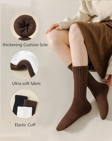 LGE Women's Slouch Crew Socks athletic socks Cotton 3 pairs retro mid tube solid color stacked tube socks casual boat socks in Saudi Arabia