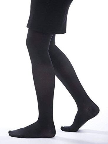Allegro Womens 20-30 mmHg Compression Stockings, 263 Soft Opaque Microfiber, Thigh High Supports, Open Toe in Kuwait