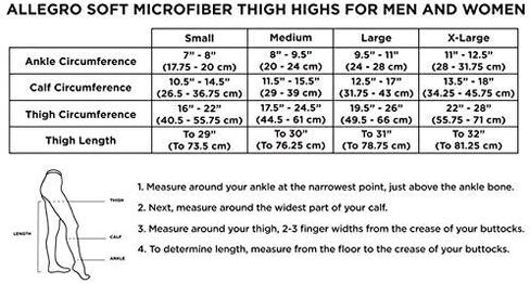 Allegro Womens 20-30 mmHg Compression Stockings, 263 Soft Opaque Microfiber, Thigh High Supports, Open Toe in Kuwait