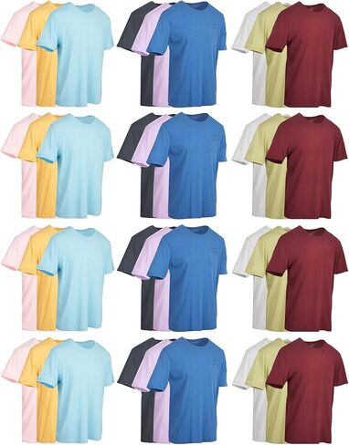 SOCKS'NBULK 36 Pack Mens Classic Crew Neck Soft Cotton Short Sleeve T-Shirts Tees Bulk in Saudi Arabia