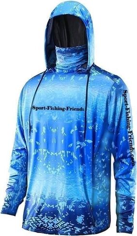 Custom performance fishing hoodie with gaiter for sun protection by Sport-fishing-friends in Saudi Arabia