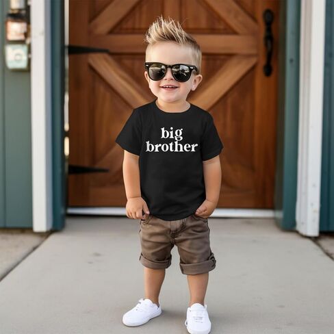 IZYJOY Big Brother Shirt Toddler Baby Boys Promoted to Big Brother T-Shirt Announcement Short Sleeve Sibling Outfit in Saudi Arabia
