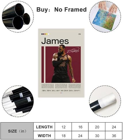 Thomix LeBron Poster James Poster 1 Canvas Poster Bedroom Decor Sports Landscape Office Decor Decore Decor in Saudi Arabia