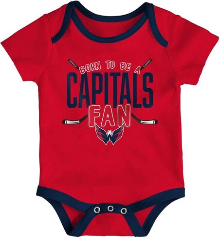 Outerstuff Washington Capitals 3-Pack Game Time Team Logo Newborn/Infant Baby Bodysuit Onesie in Saudi Arabia