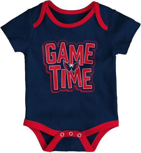 Outerstuff Washington Capitals 3-Pack Game Time Team Logo Newborn/Infant Baby Bodysuit Onesie in Saudi Arabia