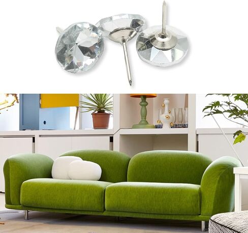 Bokwin 100pcs مسامير منجزة من مجازي كريستال الماس 25 ملم تنجيد كريستال واضحة دبابيس دبابيس دبابيس لأريكة DIY الأثاث الأثاث الجدار in Kuwait