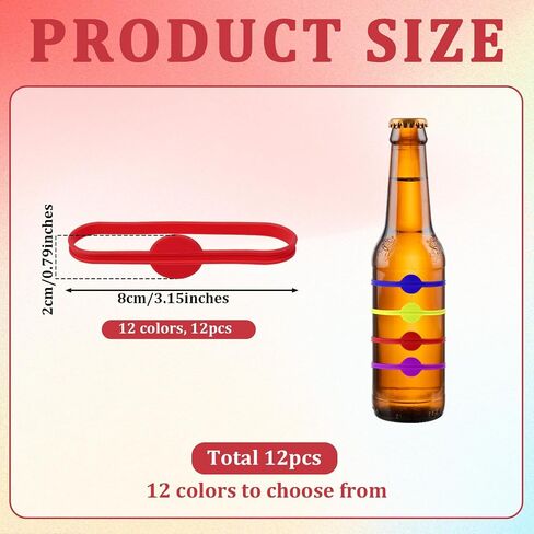 cobee 24 Pcs Drink Markers, Wine Glass Markers Cup Charms Water Bottle Charms, Silicone Drink Glass Markers Wine Bottle Tags for Bar Parties Champagne Stem Glasses, or Families in Saudi Arabia
