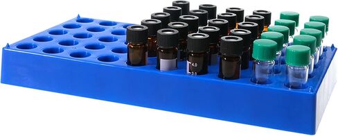 ALWSCI Vial Rack for 4 ml Autosampler Vial Rack Holder, 50-Well, Hole Diameter: 15mm, Hole Depth: 22 mm, Stackable Vial Racks, Lab Vials Racks in Saudi Arabia