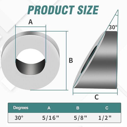 20 حزمة 5/16 "30 درجة من الفولاذ المقاوم للصدأ الغسالات بديل لمشاركات حديدي الكابل لمدة 1/8" 5/32 " in Kuwait