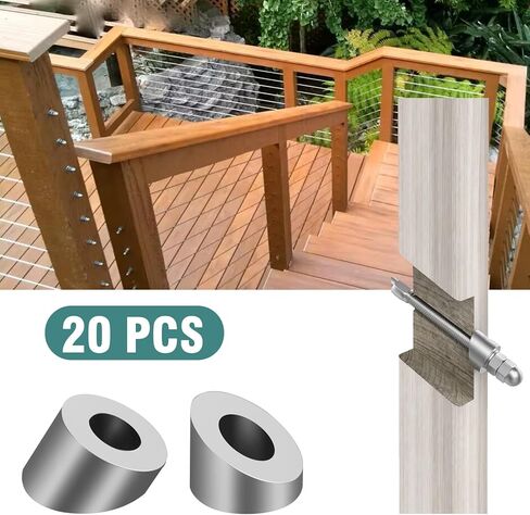 20 حزمة 5/16 "30 درجة من الفولاذ المقاوم للصدأ الغسالات بديل لمشاركات حديدي الكابل لمدة 1/8" 5/32 " in Kuwait