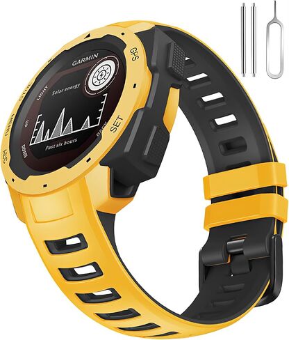 Miimall Silicone Sport Band for Garmin Instinct, Light Replacement Watch Band Strap Wristband Instinct 2 Watch Accessory for Garmin Instinct 2/Instinct Solar/Tactical/Esports/Tide/Crossover/Surf in Saudi Arabia