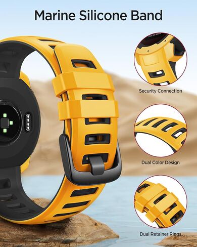 Miimall Silicone Sport Band for Garmin Instinct, Light Replacement Watch Band Strap Wristband Instinct 2 Watch Accessory for Garmin Instinct 2/Instinct Solar/Tactical/Esports/Tide/Crossover/Surf in Saudi Arabia