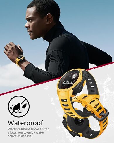 Miimall Silicone Sport Band for Garmin Instinct, Light Replacement Watch Band Strap Wristband Instinct 2 Watch Accessory for Garmin Instinct 2/Instinct Solar/Tactical/Esports/Tide/Crossover/Surf in Saudi Arabia