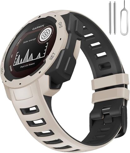 Miimall Silicone Sport Band for Garmin Instinct, Light Replacement Watch Band Strap Wristband Instinct 2 Watch Accessory for Garmin Instinct 2/Instinct Solar/Tactical/Esports/Tide/Crossover/Surf in Saudi Arabia