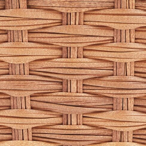mDesign Small Woven Basket Trash Can Wastebasket - Square Garbage Container Bin for Bathrooms, Kitchens, Home Offices, Craft, Laundry, Utility Rooms, Garages - Camel Brown in Saudi Arabia