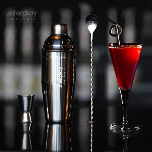 25oz Cocktail Shaker - Large Drink Shaker for Perfect Drinks - Stainless Steel Martini Shaker with Built in Strainer, Jigger & Spoon - Professional Cocktail Shaker Set for Mixing in Saudi Arabia