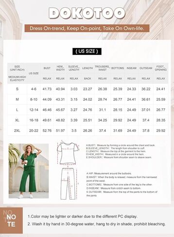 Dokotoo Women's 2 Piece Outfits Sweatsuit Casual Lapel Collar Short Sleeve Tops Drawstring Wide Leg Pant Lounge Sets in Saudi Arabia