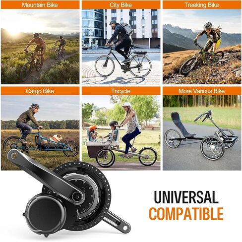 48V 750W Mid Drive Motor Kit Electric Bike Torque Sensor DIY Concversion Kit Dual Clutch E-Bike Mid Mount Motor with VLCD5 for BB68/73 Tricycle City/Road/Mountain Bike in Saudi Arabia
