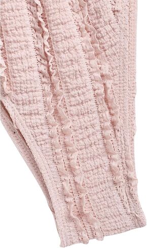 ZAFUL Tankini Swimsuits for Women Smocked Ruffles Tie Front Bowknot Textured High Cut Tanga Tankini Set in Saudi Arabia