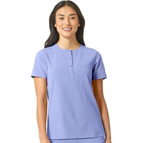 WonderWink Womens Mandarin Collar Tuck-in Top, Ceil Blue, Small US