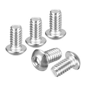 1/4"-20x1 Button Head Socket Cap Screws - 40Pack - Good for Road Bicycle, Mountain Bike, Auto, Motorcycle - 304 Stainless Steel Whitewashed - Hex Drive Fasteners