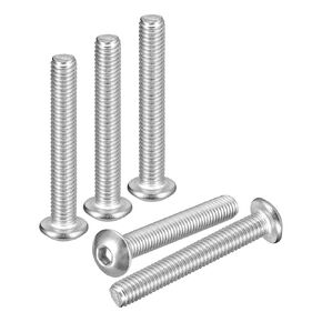M5-0.8x30mm Button Head Socket Cap Screws - 25Pack - Good for Road Bicycle, Mountain Bike, Auto, Motorcycle - 304 Stainless Steel Whitewashed - Hex Drive Fasteners