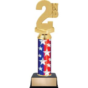 Customizable 11" 2nd Place Pennant Star Trophy Award, Engrave Now