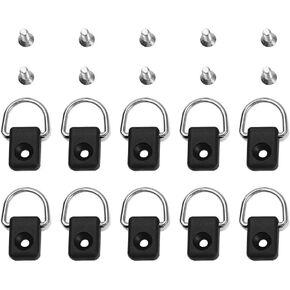 Kayak D Ring with Screw Kit,10pcs Boat D Rings with Screw Kayak Kit Boat Fishing Rigging Sailing Camping Hardware Kayak Accessories Deck Loop Mounting Tie Down Kit