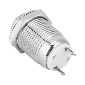 5Pcs 12mm Metal Push Button Switch Momentary Reset Self-Reset Metal Button Self-Reset Electronic Supplies Button Silver Push Button Switch 1 Normally Open 2 Pins(High